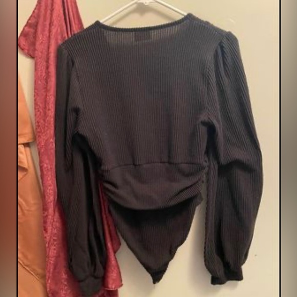 Blue buttercup bodysuit. Size medium. Ribbed with low neckline. - Picture 2 of 2